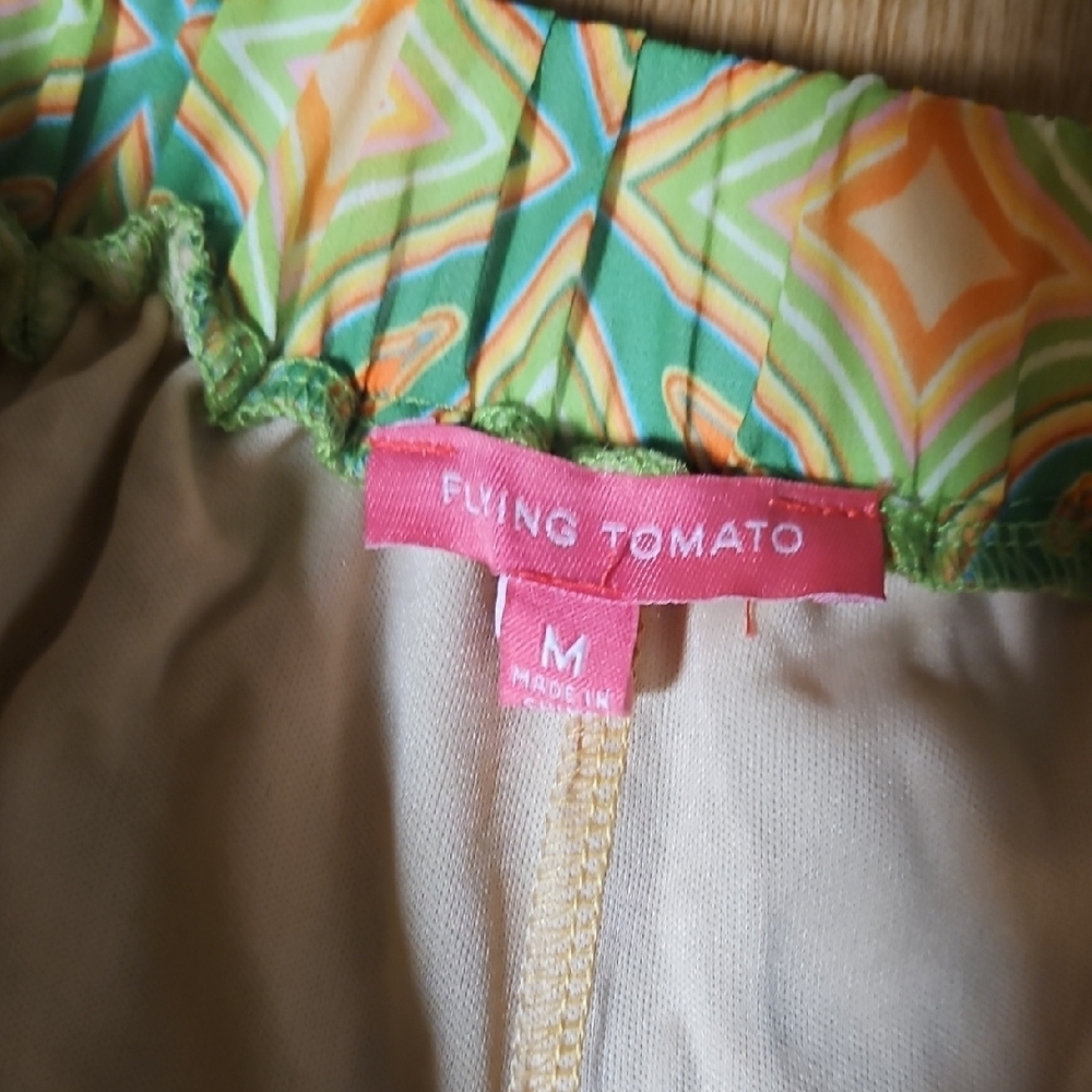 Flying Tomato Green and Orange Wide Leg Pants - Picture 4 of 5